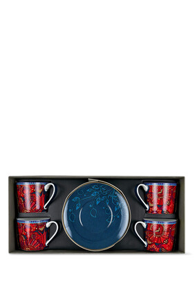Kashmir Tin Box With Cups, Set of Four